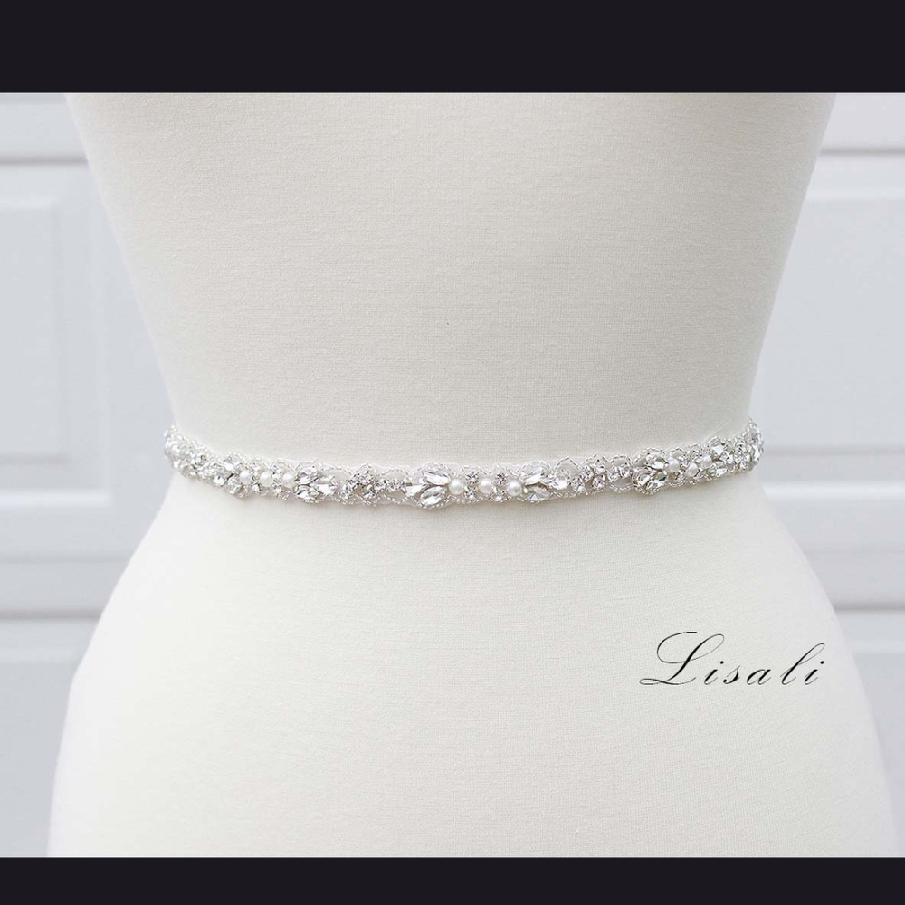 Bridal Pearl And Rhinestone Women's Belt/Sash